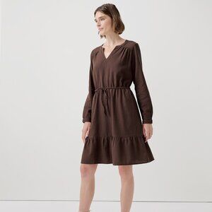 Pact Carob Cafe Crepe Tiered Dress - XL